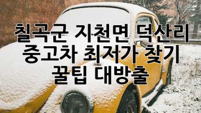 칠곡군 지천면 덕산리 중고차 최저가 찾기: 꿀팁 대방출!